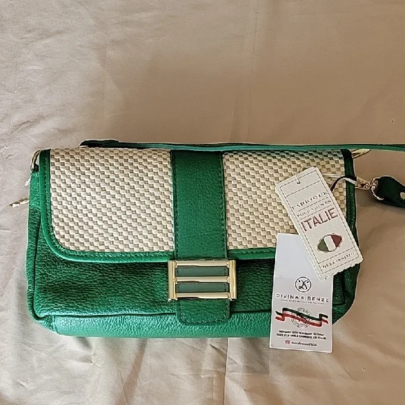 Green and Cream Women's Bag - Picture 1 of 6